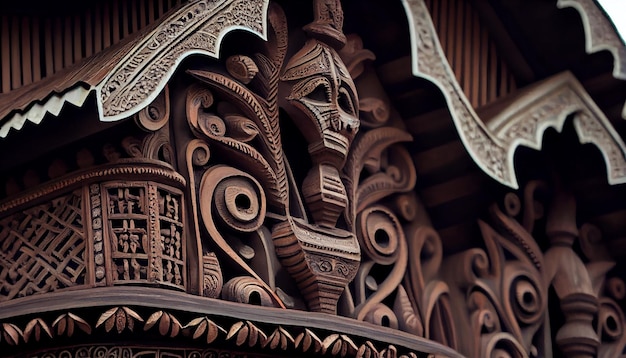 Free Photo ornate architecture ancient design wood metal elegance generated by ai