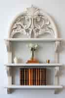 Free photo ornate book shelf in art nouveau style