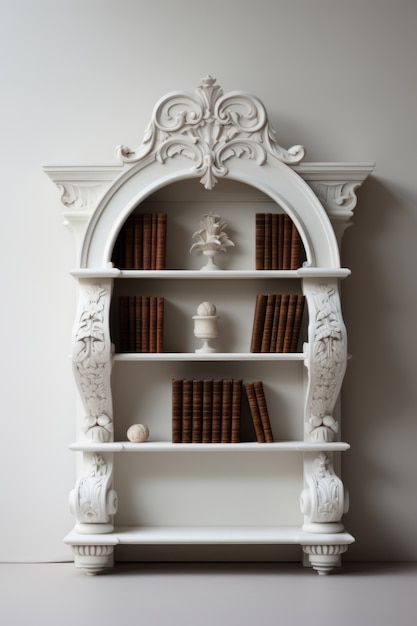 Free Photo ornate book shelf in art nouveau style