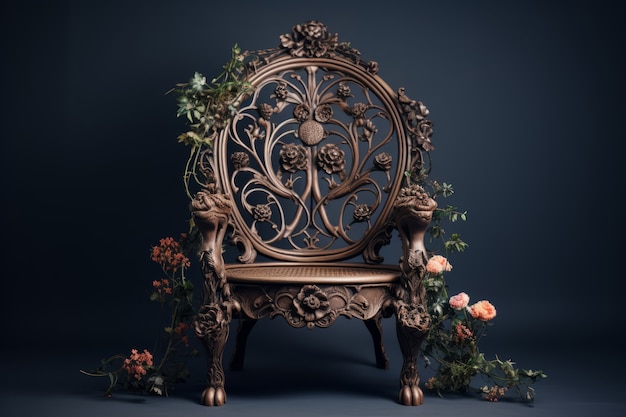 Free Photo ornate chair in art nouveau style