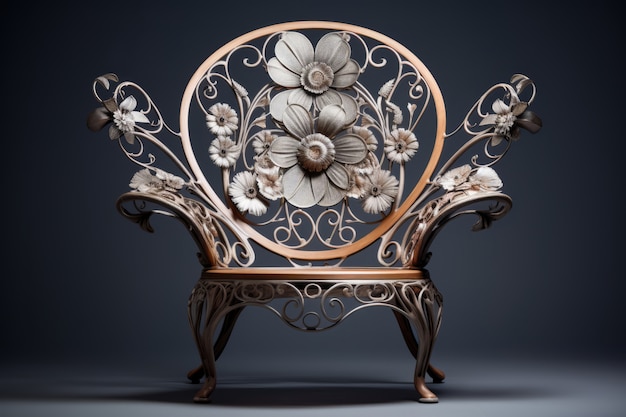 Ornate chair in art nouveau style