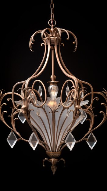 Ornate chandelier in art nouveau style