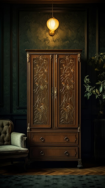 Free photo ornate closet in art nouveau style