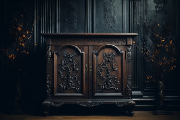 Free photo ornate dresser in art nouveau style