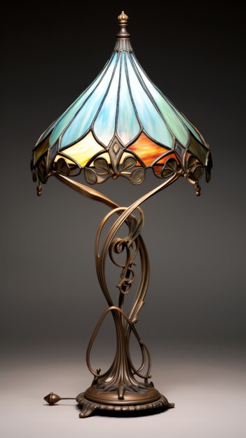 Ornate lamp in art nouveau style