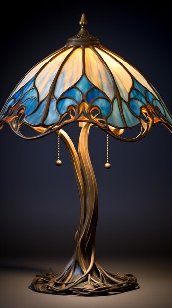 Ornate lamp in art nouveau style