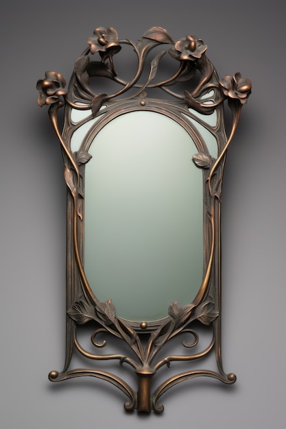 Free photo ornate mirror in art nouveau style