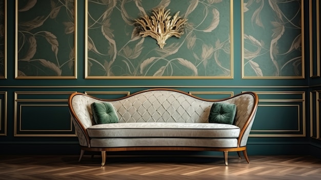 Free Photo ornate sofa in art nouveau style