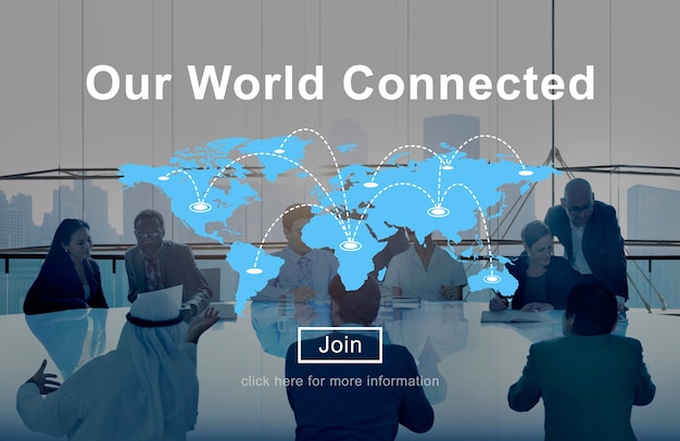 Free Photo our world connected social networking interconnection concept