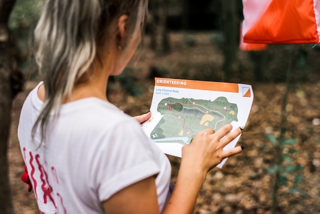 Outdoor orienteering check point activity