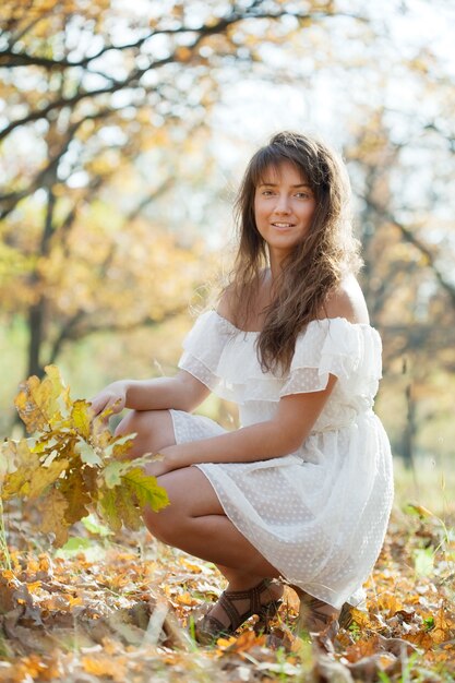 Outdoor portrait of long-haired girl