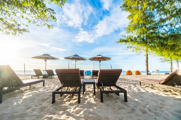 Free photo outdoor with umbrella and chair