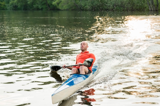 Outdoors activity with kayak