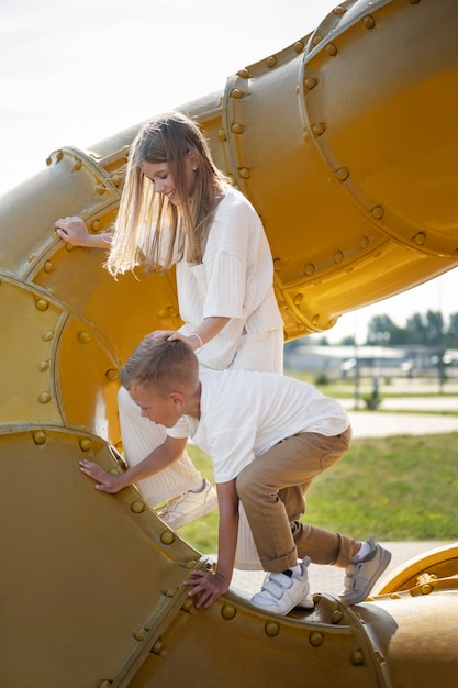 Free Photo outdoors colorful children playground background