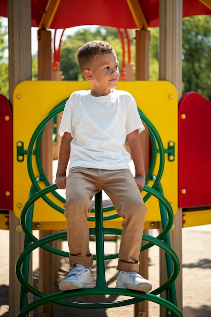 Free photo outdoors colorful children playground background