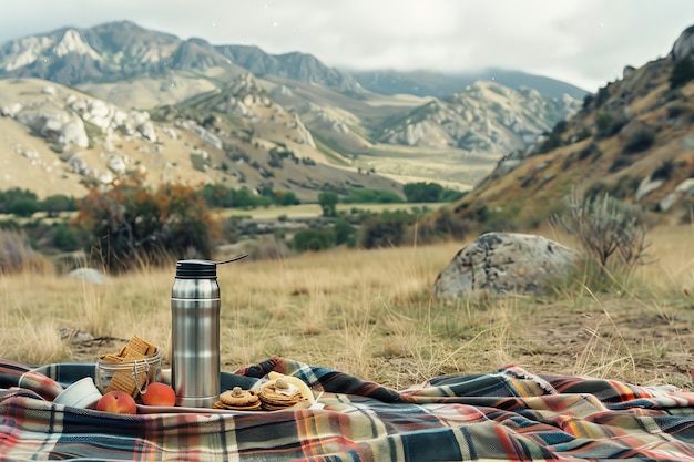 Outdoors picnic scenery in summertime