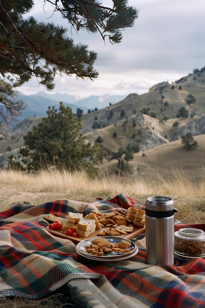 Free Photo outdoors picnic scenery in summertime