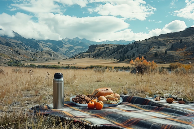 Free photo outdoors picnic scenery in summertime