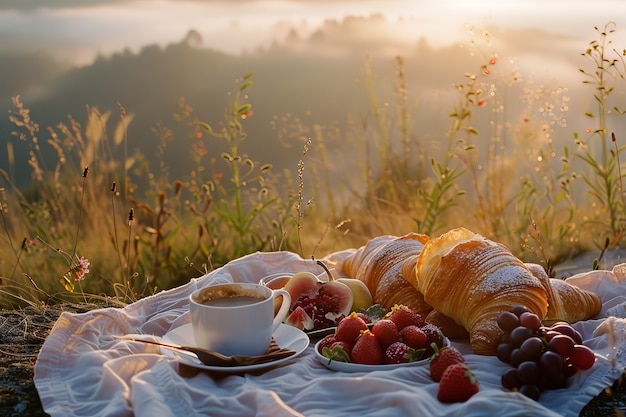 Free photo outdoors picnic scenery in summertime