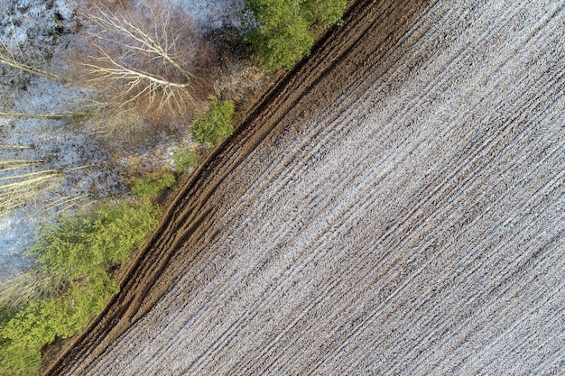 Free Photo overhead shot of an agricultural field in the countryside