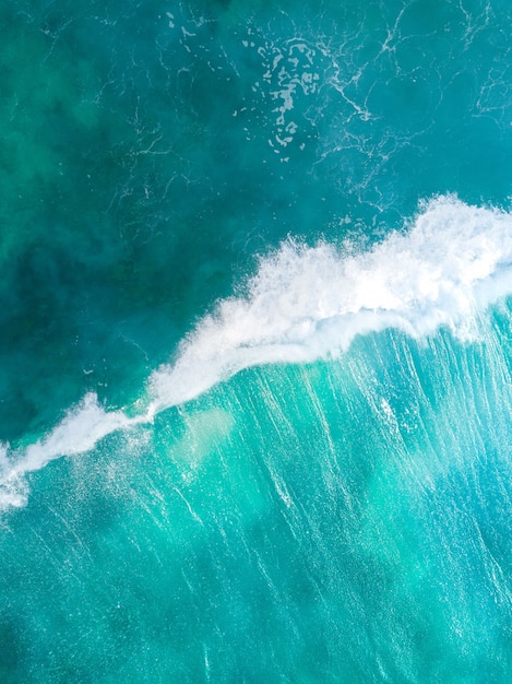 Overhead vertical shot blue sea