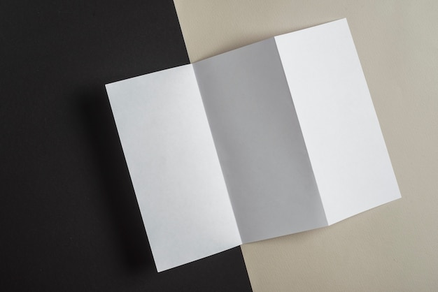 Free photo overhead view of a folded white page