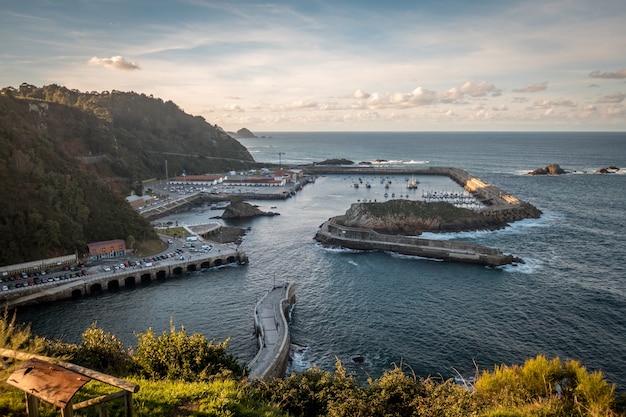 Free Photo overlooking view of mirador de la garita in cudillero, asturias, spain