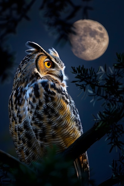 Free photo owl outdoors in cold nature with dreamy aesthetic