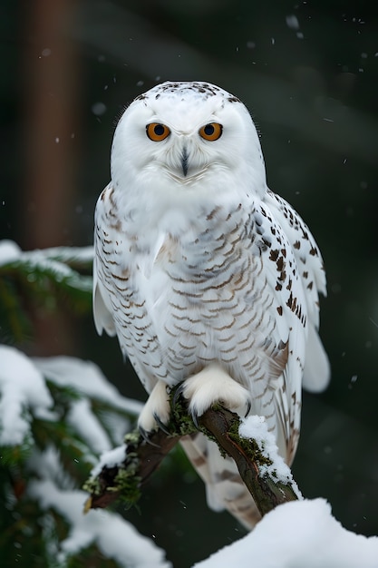 Free Photo owl outdoors in cold nature with dreamy aesthetic