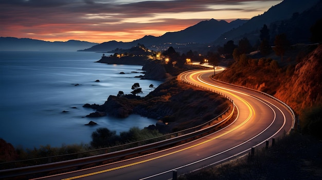 Free photo pacific coast highway road landscape