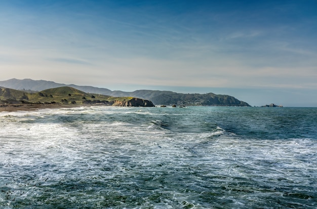 Pacifica beach and coastline in California