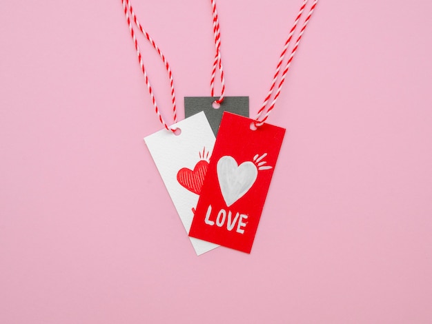 Free photo pack of love labels flat lay