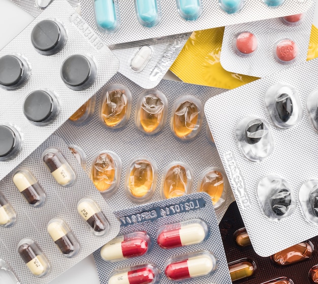 packings of pills and capsules of medicines