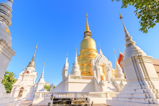 Free Photo pagodas at wat suan dok temple in chiang mai north of thailand