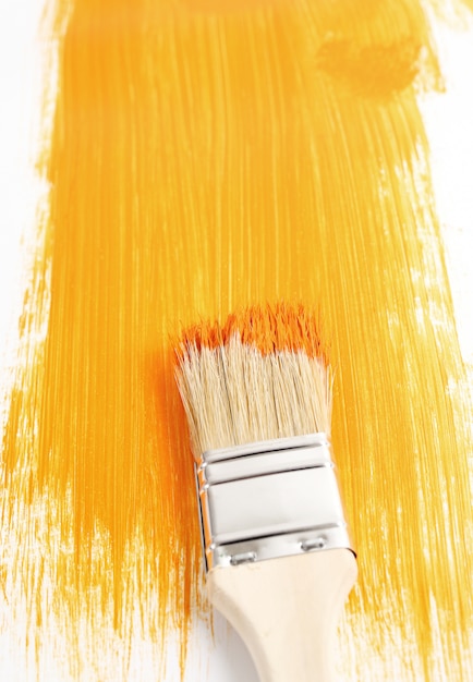 Paint brush with liquid paint