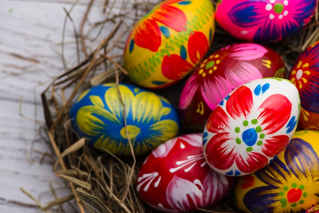 Free photo painted easter eggs with different colors