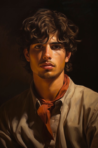 Free Photo painting of a man's portrait