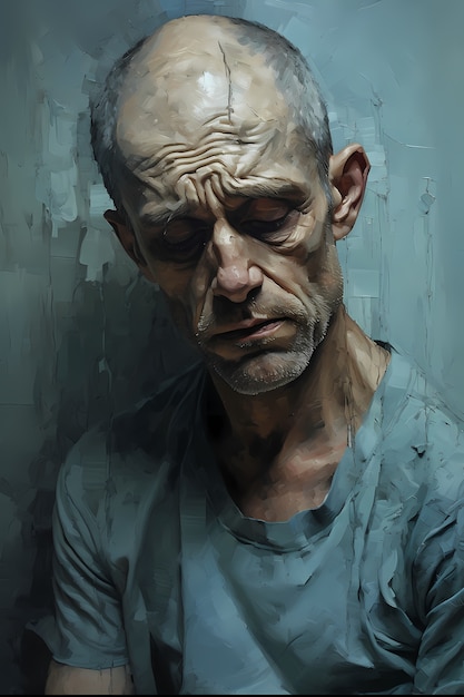 Painting of person suffering from anxiety