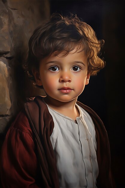 Paintings of cute kid's portrait