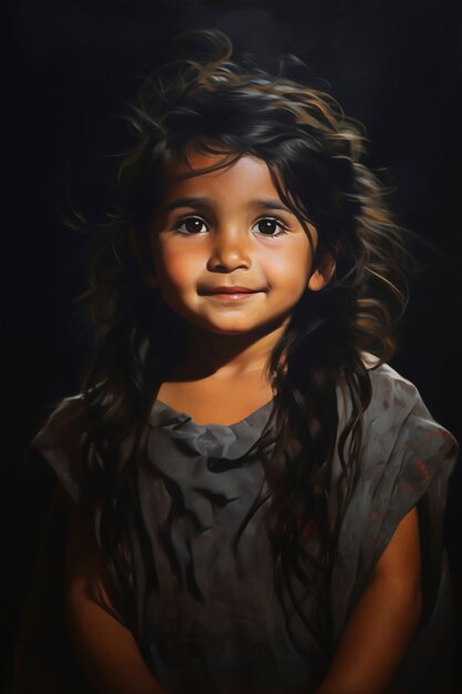 Paintings of cute kid's portrait