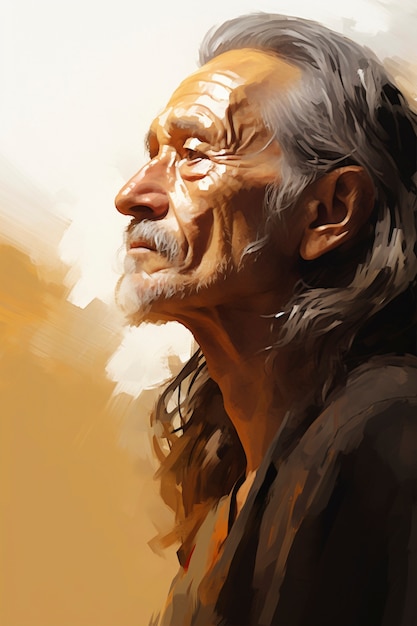 Paintings of old man's portrait