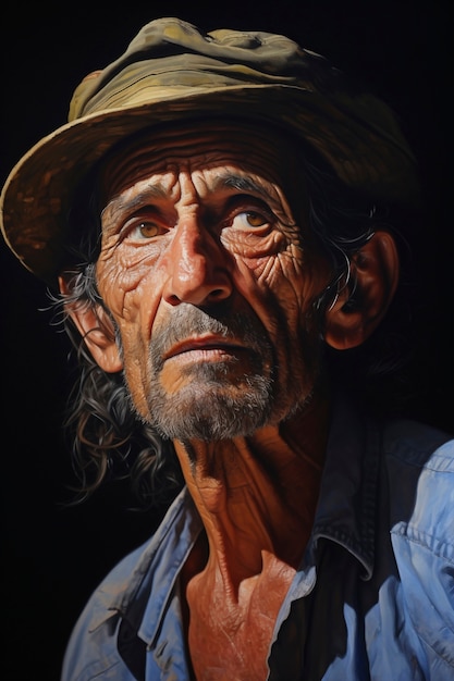 Free Photo paintings of old man's portrait