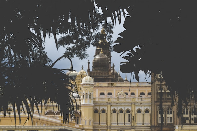 Palace hidden by trees