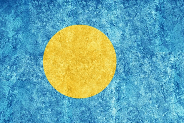 Palau Metallic flag, Textured flag, grunge flag