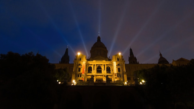 The Palau Nacional in Barcelona at night, nightlights, Spain