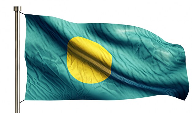 Palau National Flag Isolated 3D White Background