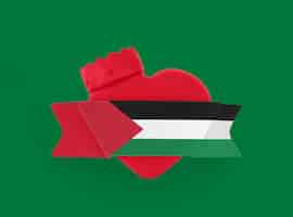 Free photo palestine heart banner