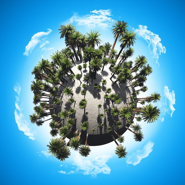 Free photo palm tree globe