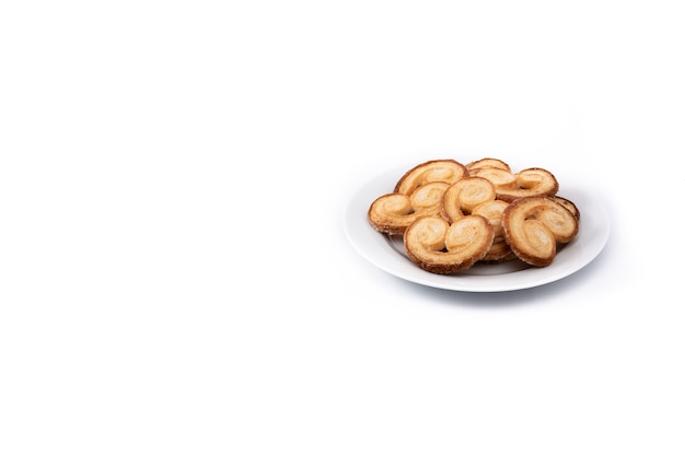 Free photo palmier puff pastry isolated on white background