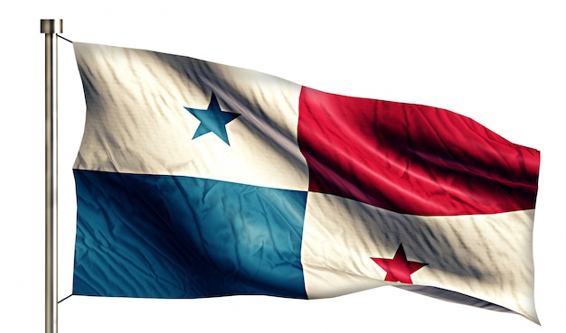 Free photo panama national flag isolated 3d white background